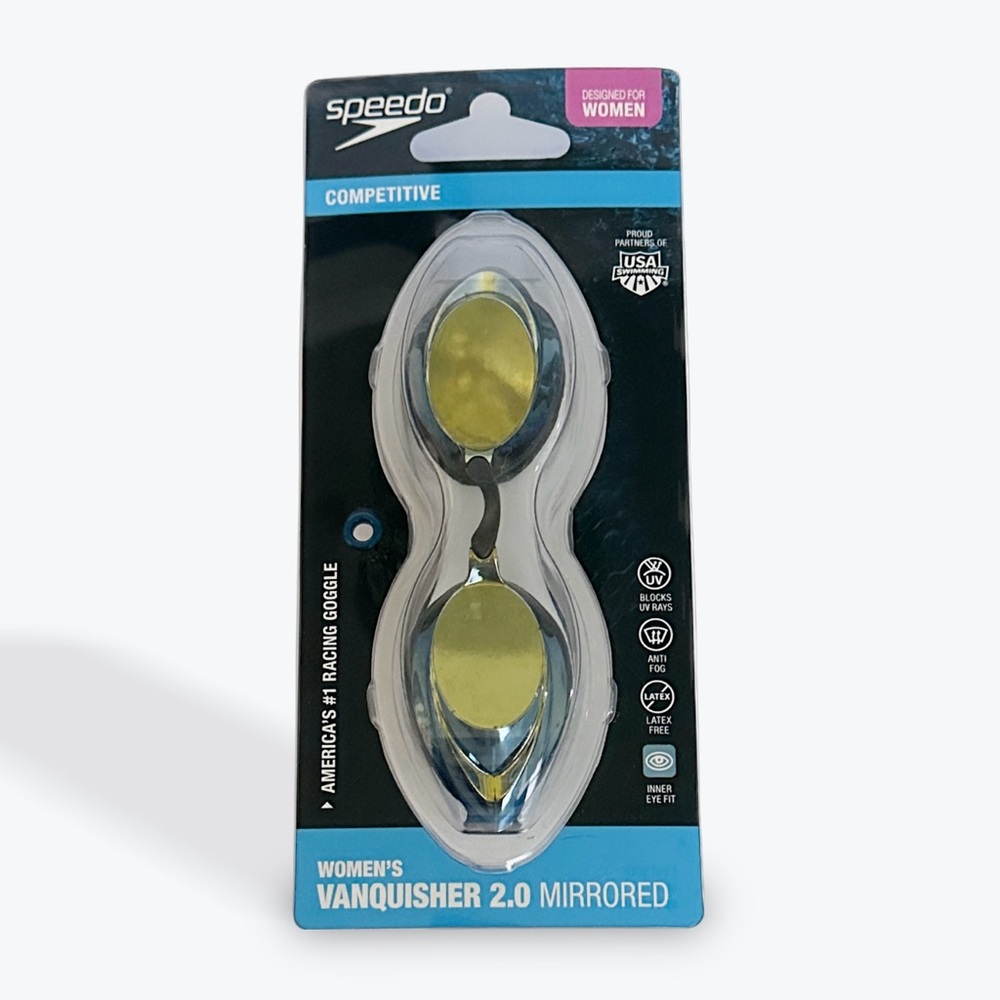 Women’s Speedo Vanquisher 2.0 Mirrored Swim Goggles – New in Package